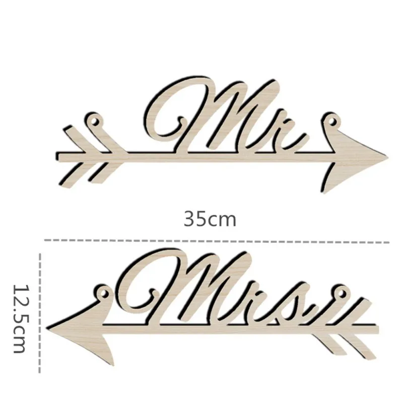 1 пара Mr Mrs стрелка знаки стула для свадебной вечеринки украшения Опора