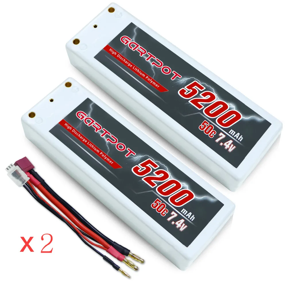 2 шт. GARTPOT RC Lipo батарея 5200 мАч 7 4 В 2S Автомобильная 50C lipo 2s с разъемом Deans T для лодки