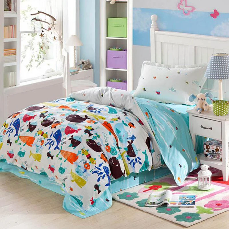 Новый комплект постельного белья из 3 предметов для детей хлопковый пододеяльник
