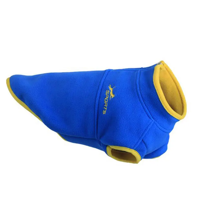 blue Abrlo Домашние животные зима флис теплая одежда для собак утолщенный пуловер жилет щенок собаки породы такса куртка одежда для маленьких собак Бульдог - Цвет: blue