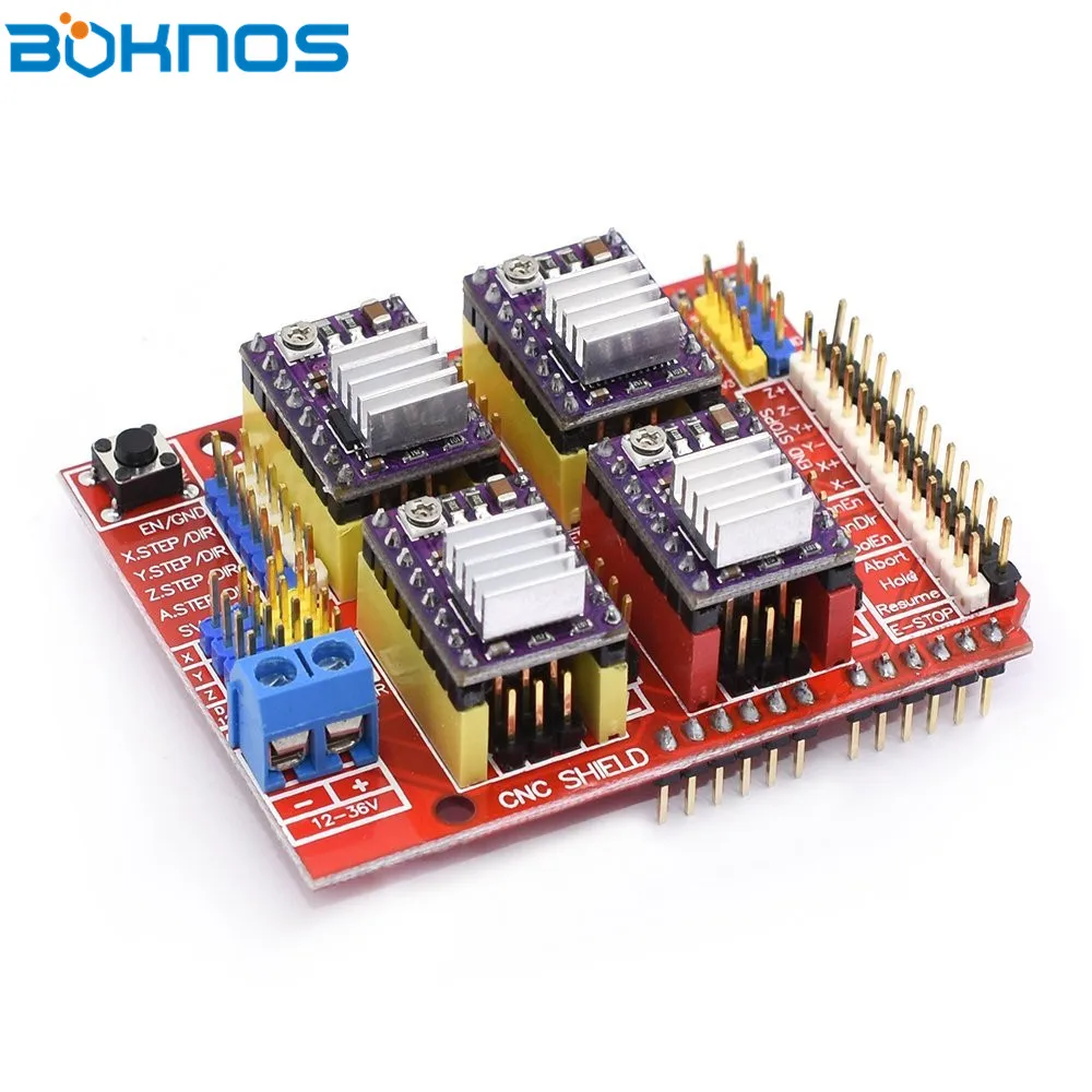 Плата Расширительная с ЧПУ + плата UNO R3 комплект кабелей USB 4 шт. драйвер шагового