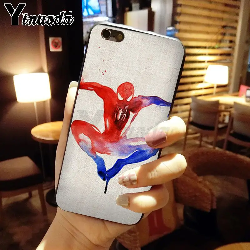 Yinuoda marvel hero Человек-паук DIY Роскошный Высокий протектор на конце чехол для телефона для iphone X XS MAX 5 6S SE 7 8 plus XR мобильный чехол s
