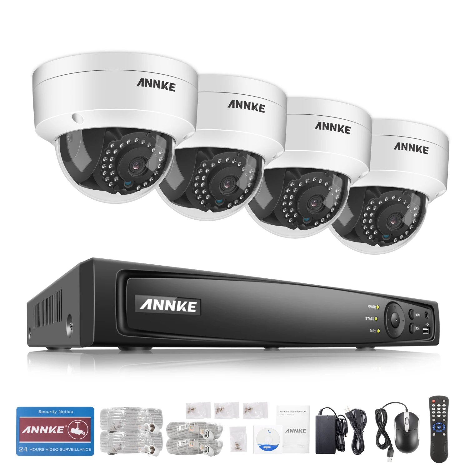 ANNKE специальность 1080P POE камера системы безопасности 8 канальный NVR и 4x CCTV