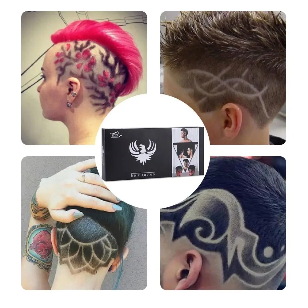 25 шт. волосы шаблон татуировки резные мужские узоры салон парикмахерские