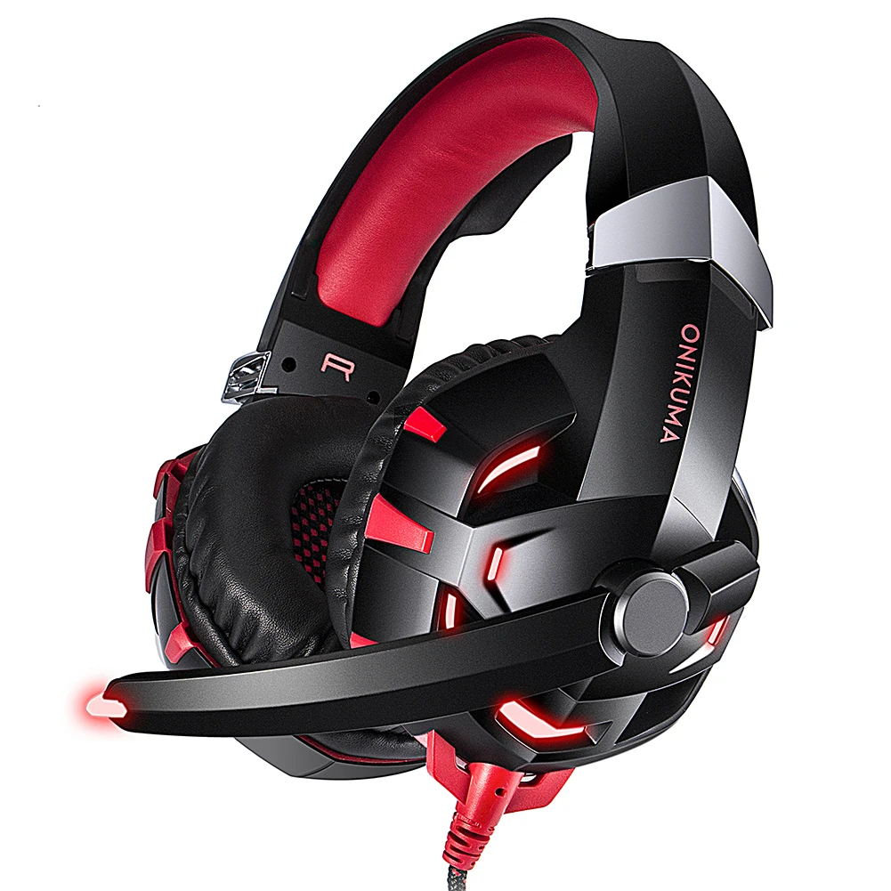 ONIKUMA K2 для PS4 игровая гарнитура Casque PC стерео наушники с гарнитурой с микрофоном светодиодный свет для ноутбука планшета