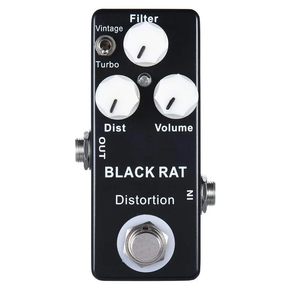 Педаль эффектов для гитары Mosky Mini Black Rat с эффектом искажений