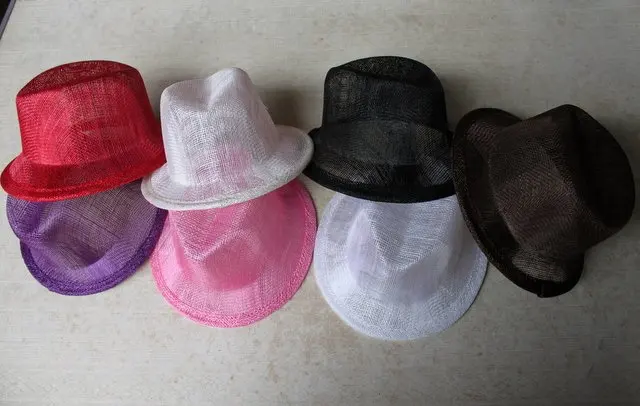 

20 pcs/lot Pink Sinamay Mini Top Hat #6Color
