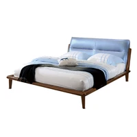 1212h303f modern simple original nordic style asho solid wood with stable ranked skeleton soft bed rest large bed frame