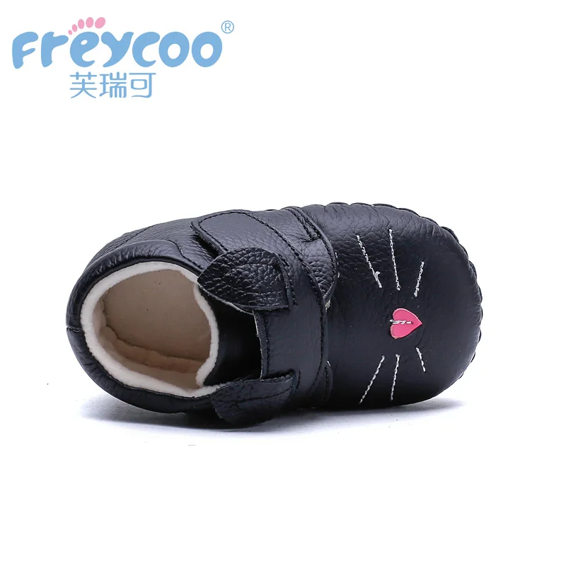 Freycoo 2019 Kids Shoes Winter Baby Toddler Lovely Boys Girls Anti-Slippery Genuine Leather Warm Cotton Shoes1283 |