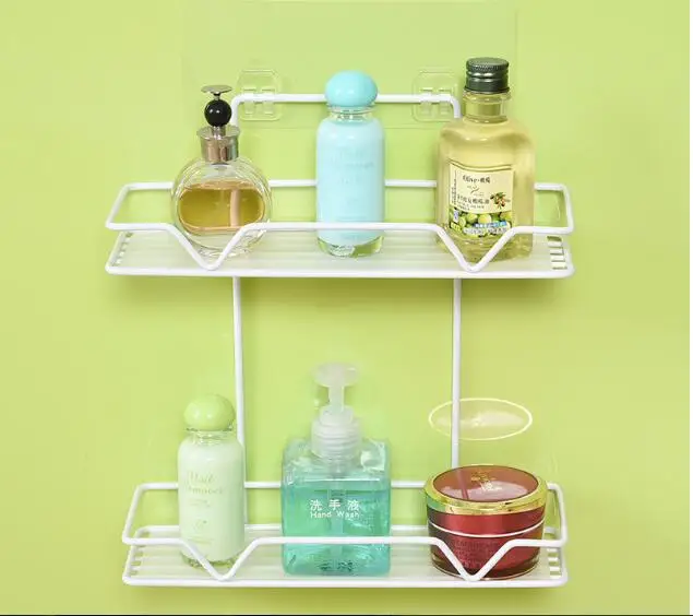 1PC Steel Two Layer Storage Basket Bathroom Products Luxury Cosmetic Shelf Holder Accessories OK 0722 | Дом и сад