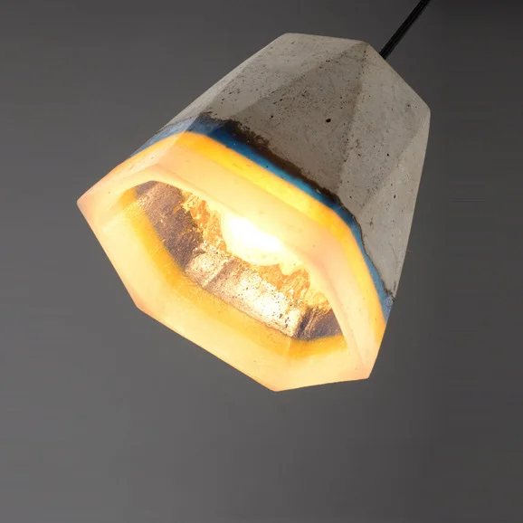 Современный творческий цемента подвесной светильник красочные смолы concret indoor