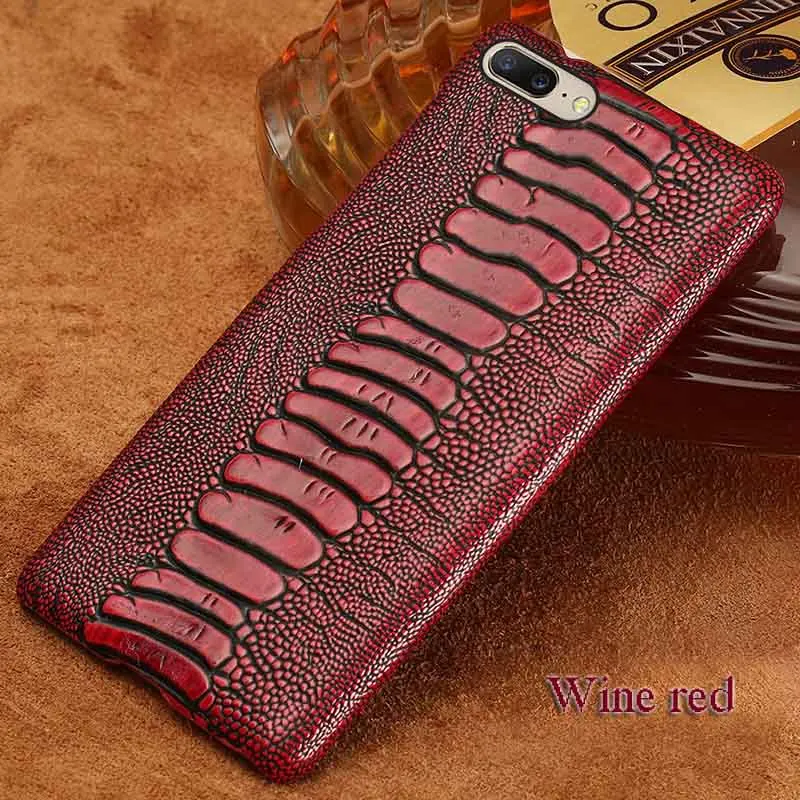 High quality Genuine Leather phone case For Oneplus 6 5 5T 3 3t 7pro Half-pack hard shell drop protection cover For oneplus 6t - Color: wine red