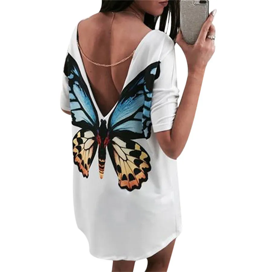 Летняя Лоскутная Половина рукава с круглым вырезом мини платье Глубокий V Стиль