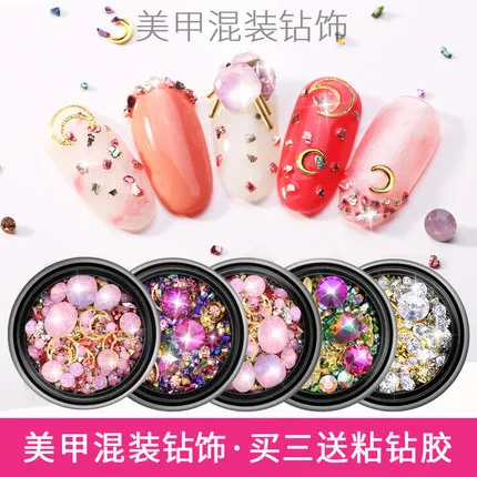 3D Стразы для дизайна ногтей шпильки акриловые кончики наклейки украшение в