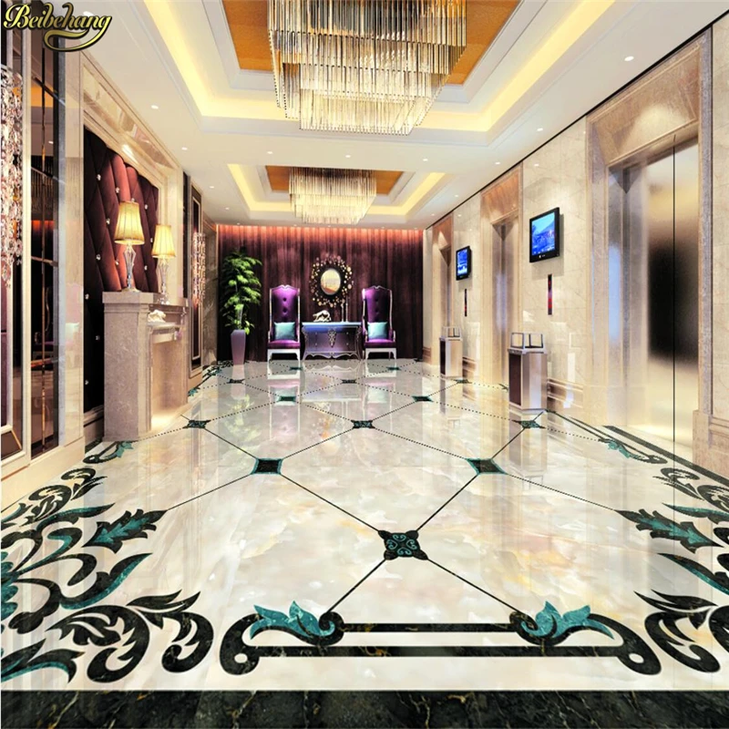 

beibehang Custom Photo Self Adhesive 3D Floor Atmosphere Marble Parquet Photo Wallpaper Mural Decorative papel de parede