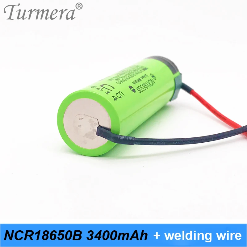 Аккумулятор 18650 3400mah ncr18650b 3,7 v Аккумулятор для отвертки и внешнего аккумулятора+ сварочный провод Turmera 3400mah аккумулятор