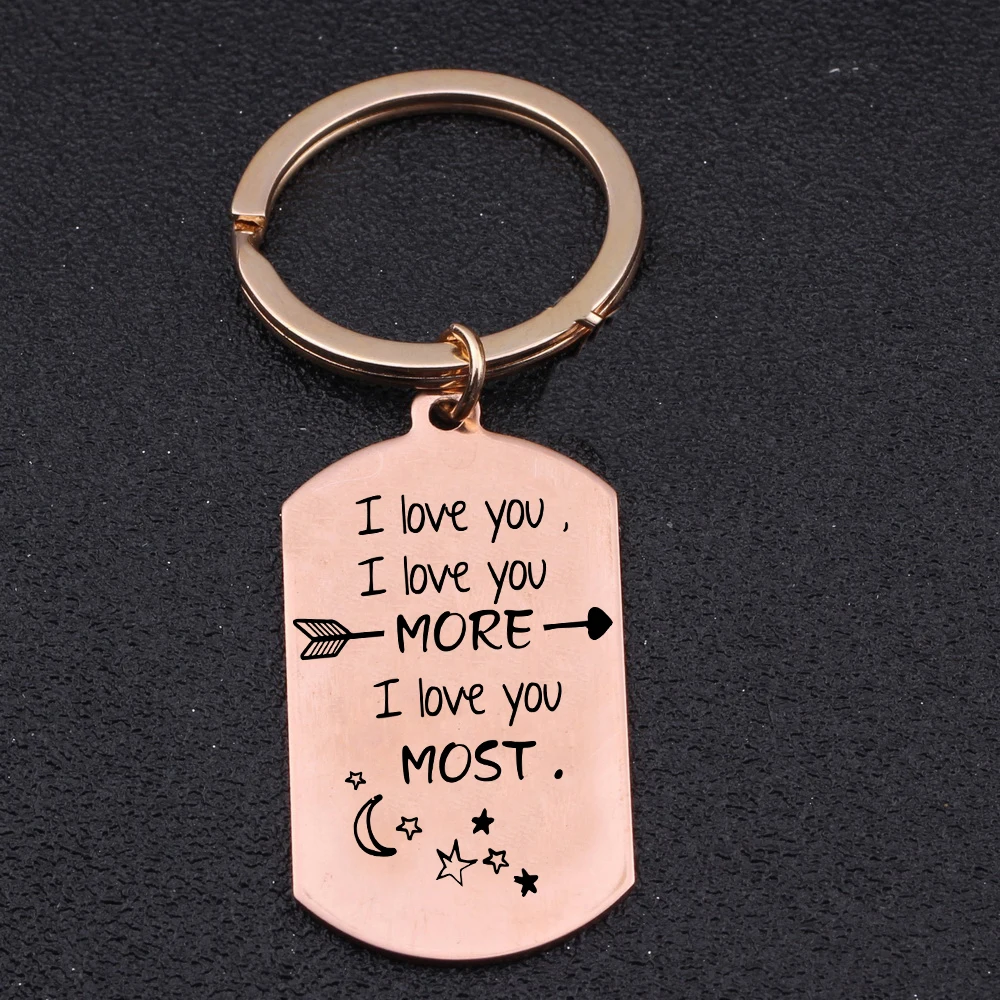 &quotI Love You More &amp Most&quot подарок на день святого Валентина для пары брелок с узором в
