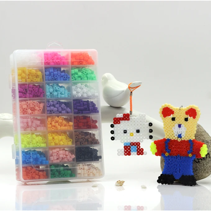 24 цвета Perler Beads 5500 шт набор коробок из 5 мм Хама бусины для детей Обучающие