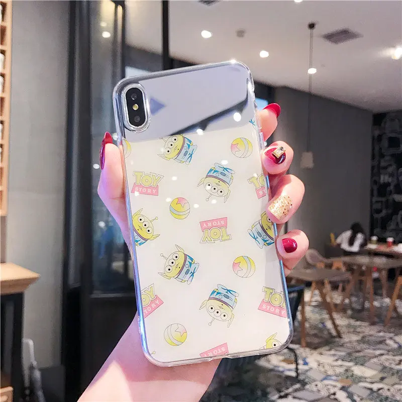Роскошный мультяшное зеркало с узором чехол для iPhone XS Max XR Чехлы 6 S 7 8 Plus X
