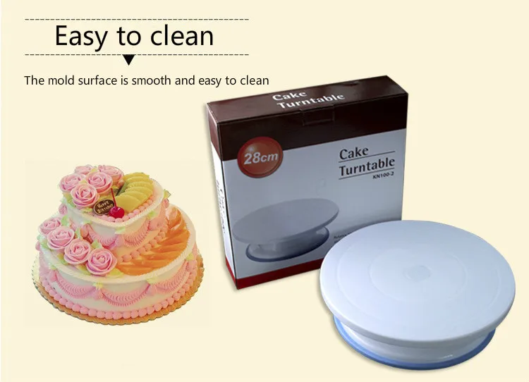 10 Inch 7*28cm Hot Sale Plastic Cake Turntable Rotating Decorating Anti-skid Round Stand Rotary Table | Дом и сад