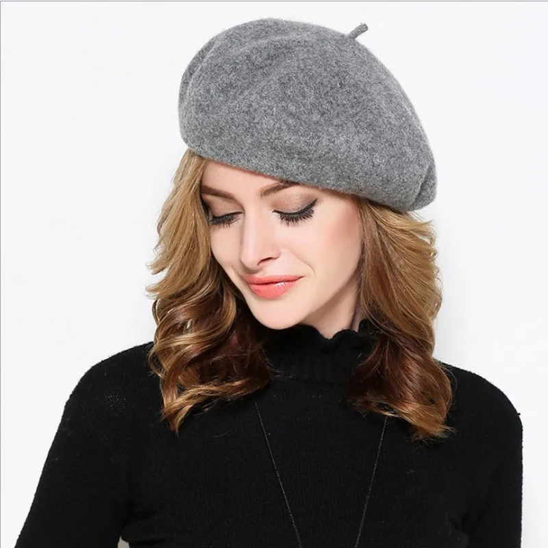 Оптовая продажа новая шерстяная кашемировая зимняя шапка женская теплая