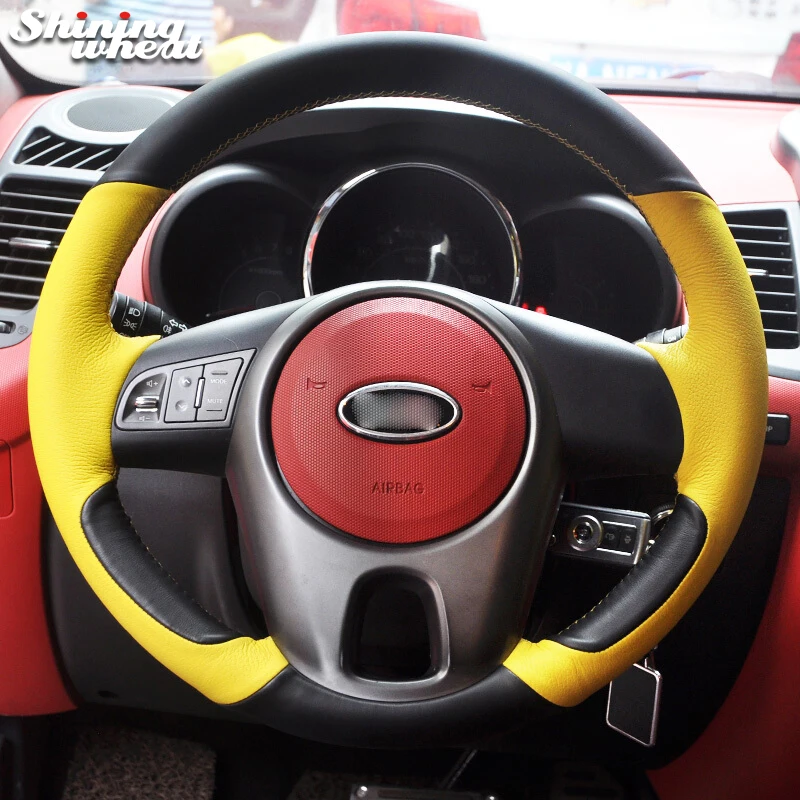 Чехол из натуральной кожи для руля Kia Forte Soul Rio 2009 2011|Чехлы на руль| |