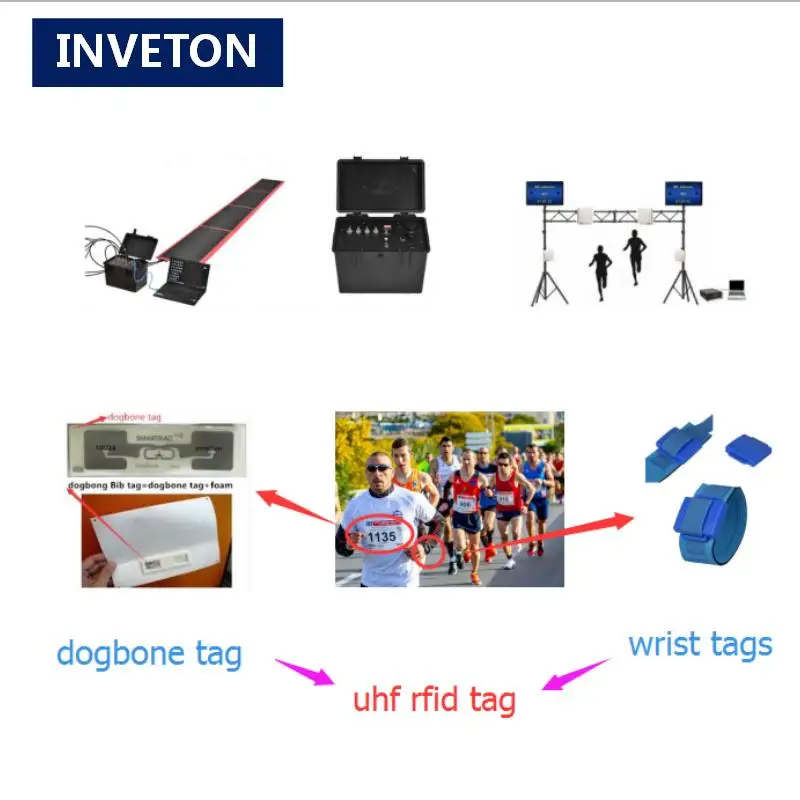 200pcs/lot race timing systems passive long range bike Marathons MTB Races uhf rfid impinj chip Bib Number foam tag Transponder |
