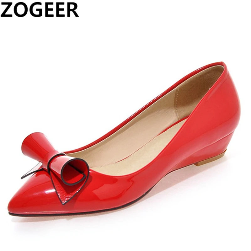 Большие размеры 43 Туфли на танкетке низком каблуке Классические милые