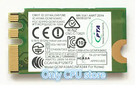 Для QCNFA34AC Беспроводная 802.11AC + Bluetooth 4 0 M.2/NGFF карта для B70-80 yoga3 14 Серия FRU 00JT471 |