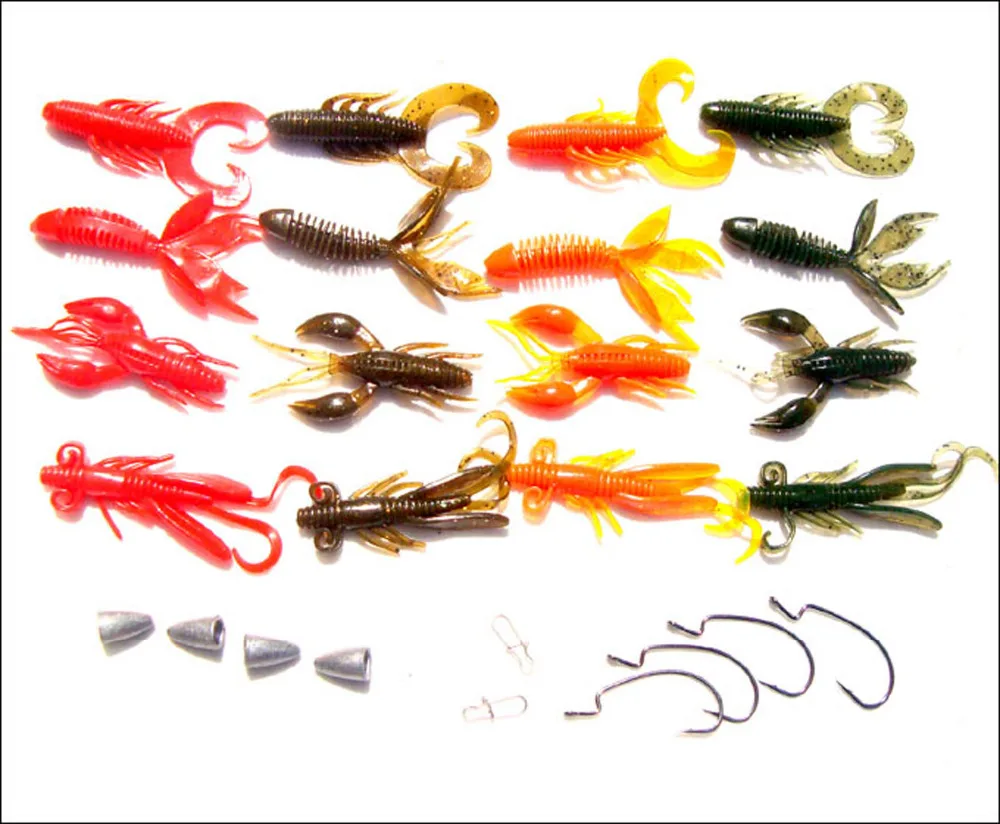 

28PCS Soft Lure Jig Head Hook Fishing Bait box set