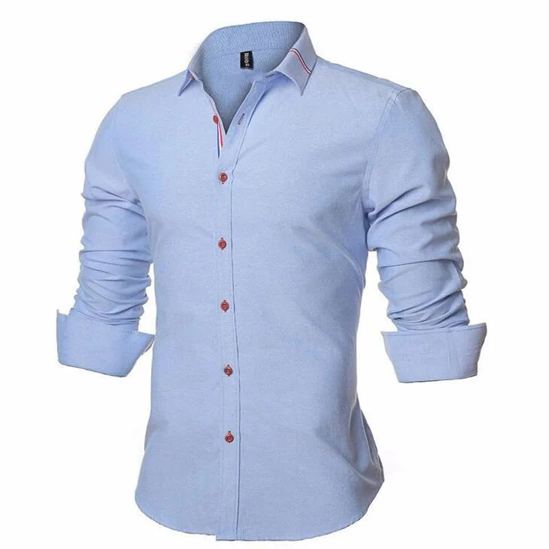 2017 Осень Мужская рубашка сплошной цвет с длинными рукавами Повседневная одежда