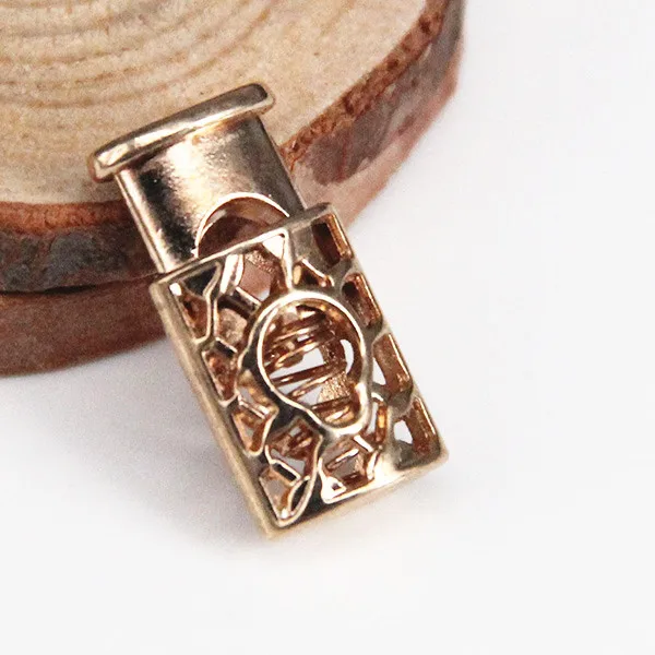 100 шт золотой тон металлическая пробка тумблер Пряжка веревка зажим шнура Замки