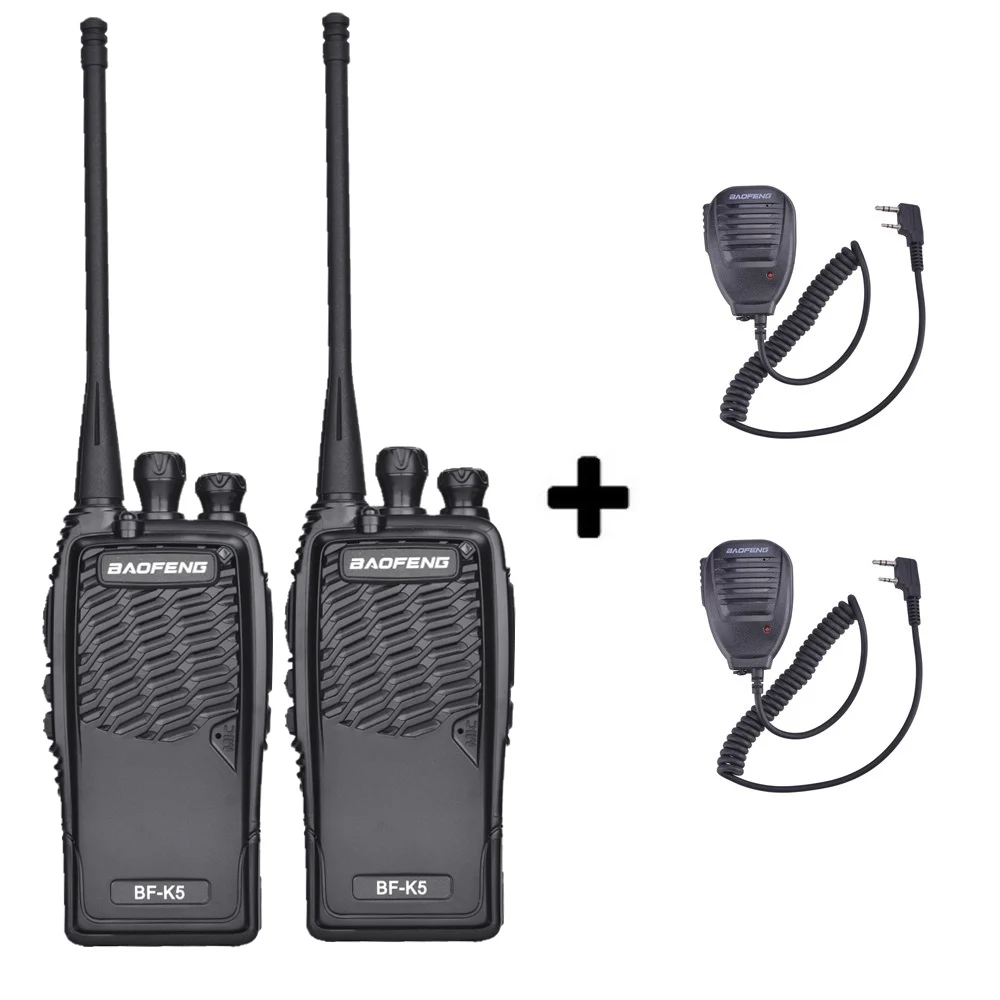 add 2 mic speakers 2 шт. Baofeng радио Comunicador BF-K5 портативная рация для отеля портативный приемопередатчик Cb радио K5 радиоприемник Woki Toki - Цвет: add 2 mic speakers
