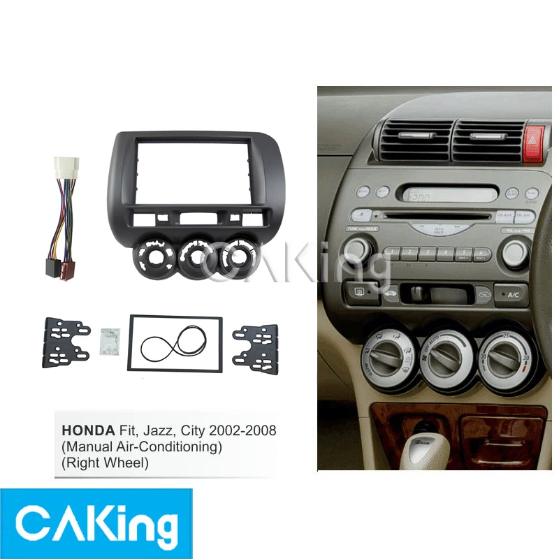 Автомобильная Радио панель для Honda Fit, Jazz, City 2002-2008(ручной AC)(правое колесо) рамка приборная установка комплект наборная доска Лицевая панель рамка