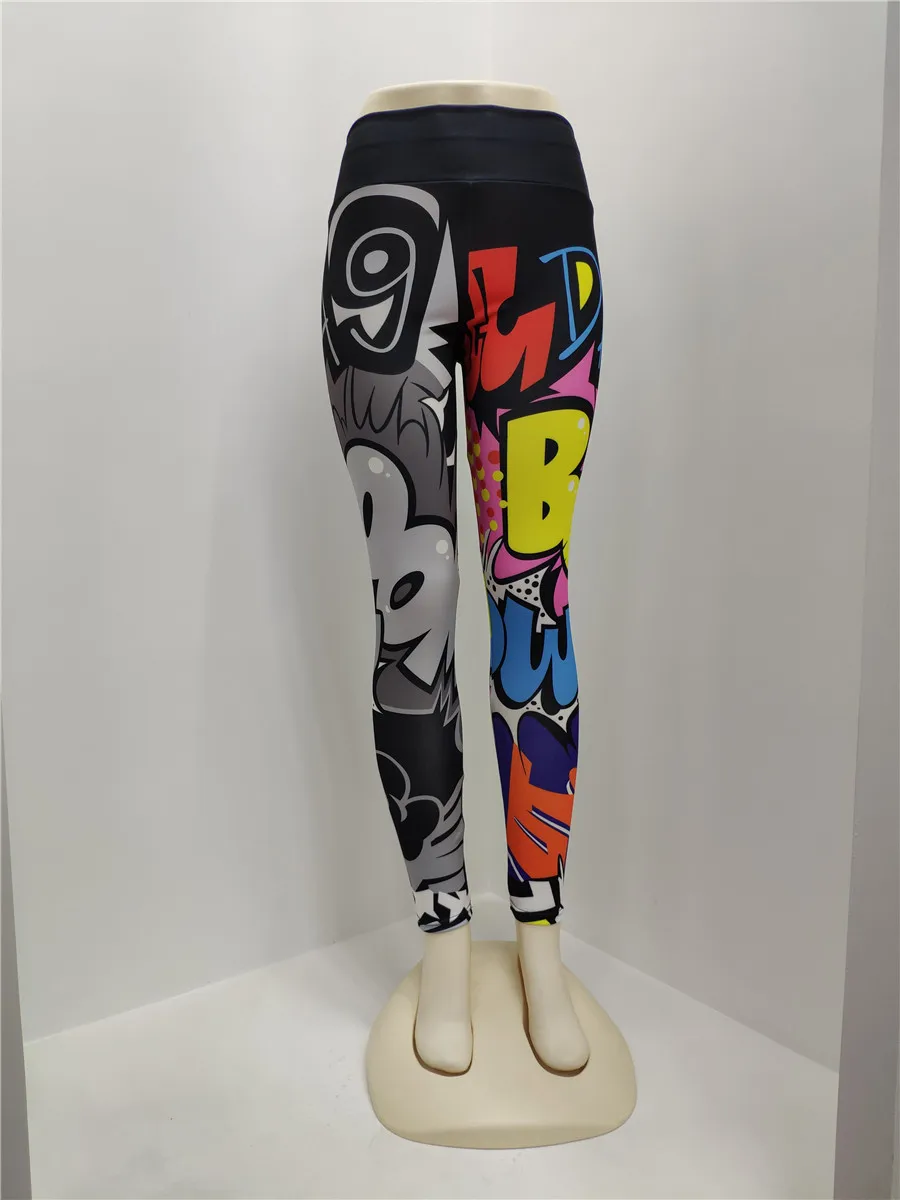 Sport Leggings Women Fitness Yoga Pants Cartoon Print Breathable Gym Jogging Running Tights Wear | Спорт и развлечения