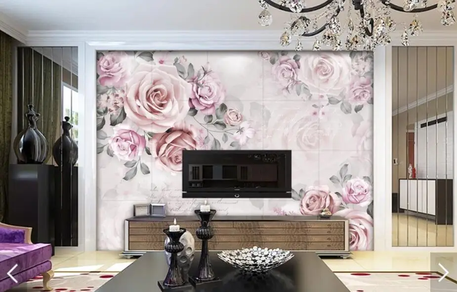 Modern Rose Flower Wallpaper Mural 3D Photo Wallpapers for Living Room Home Wall Decor Canvas Paper Rolls Customize | Обустройство