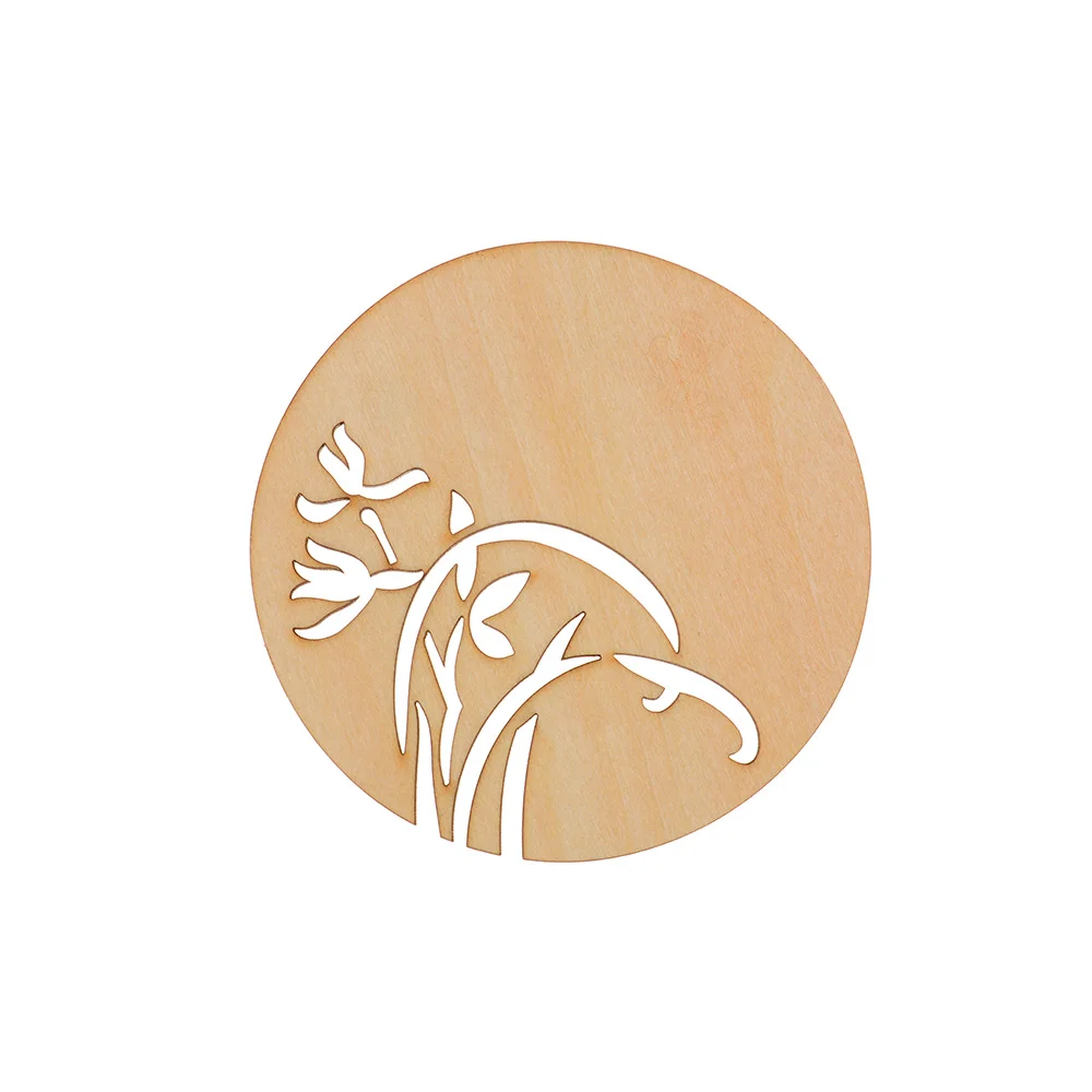 1 шт. в китайском стиле Стиль циновка чашки цветы деревянный резной круглой