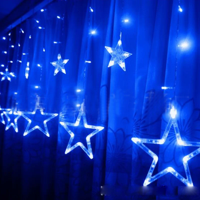 2 5 м романтическая сказочная звезда светодиодная занавеска Гирлянда Свет теплый