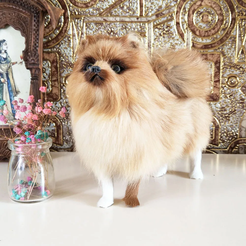 

BOLAFYNIA children Toy Simulation Pomeranian dog Creative gifts Emulated fur animals toy adornment