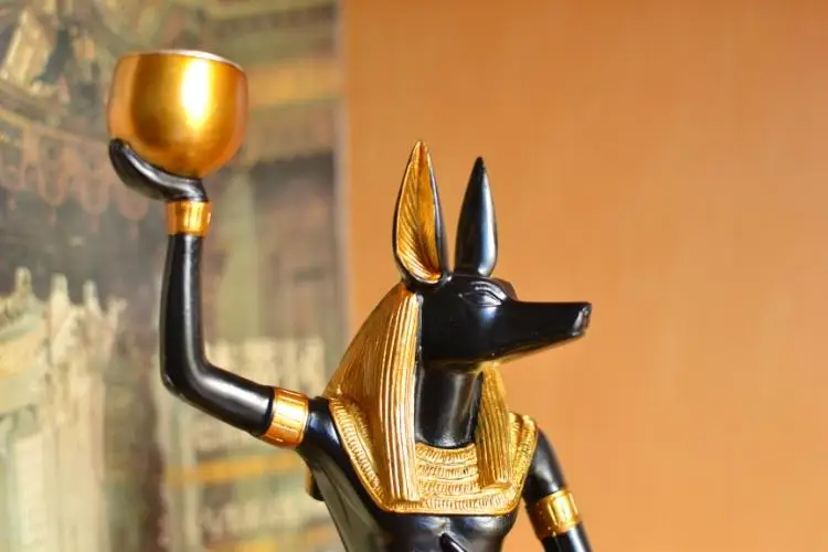 Египетский стиль Декор собака Бог Anubis статуэтки Настольный подсвечник свадебный домашний орнамент Египетский декоративный подсвечник