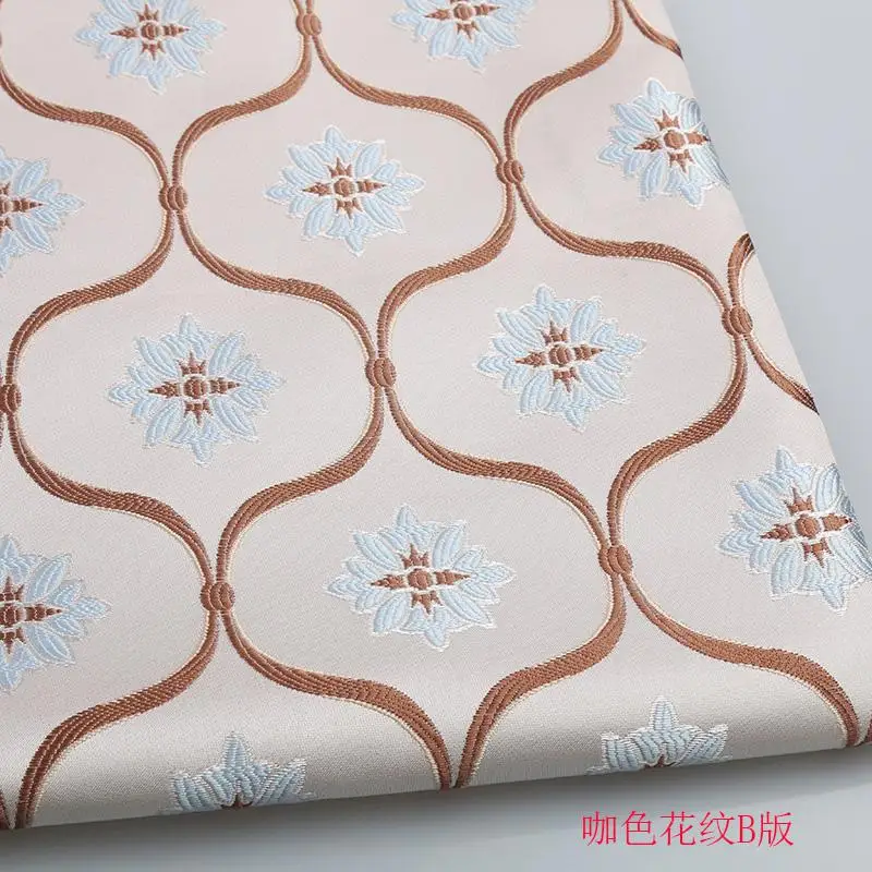1 meter High Quality Jacquard Fabric For Sofa Cloth Curtain Cushion Chair Table Seat Floral Flower Upholstery Material Tissus - Color: 8