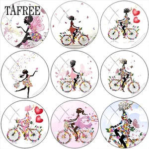 TAFREE Красота Мода девочки дети s 12 мм15 мм16 мм18 мм20 мм25 мм круглый фото стекло кабошон демонстрация плоская спина