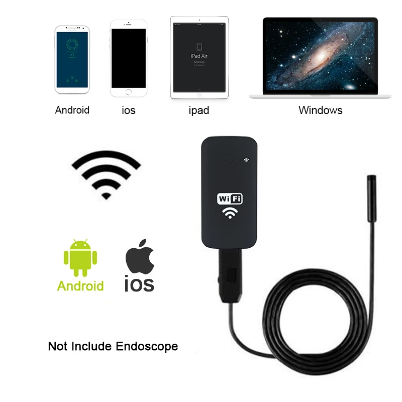 Беспроводной Wi Fi ящик для Android USB эндоскоп камера Змея 2000 мАч литиевая батарея