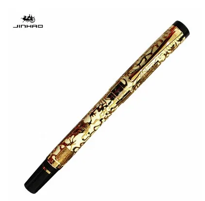 JINHAO 5000 Золотая 18KGP M перьевая ручка ДРАКОН РЕЗНЫЕ канцелярские принадлежности Школьные и офисные ручки - Цвет: 03