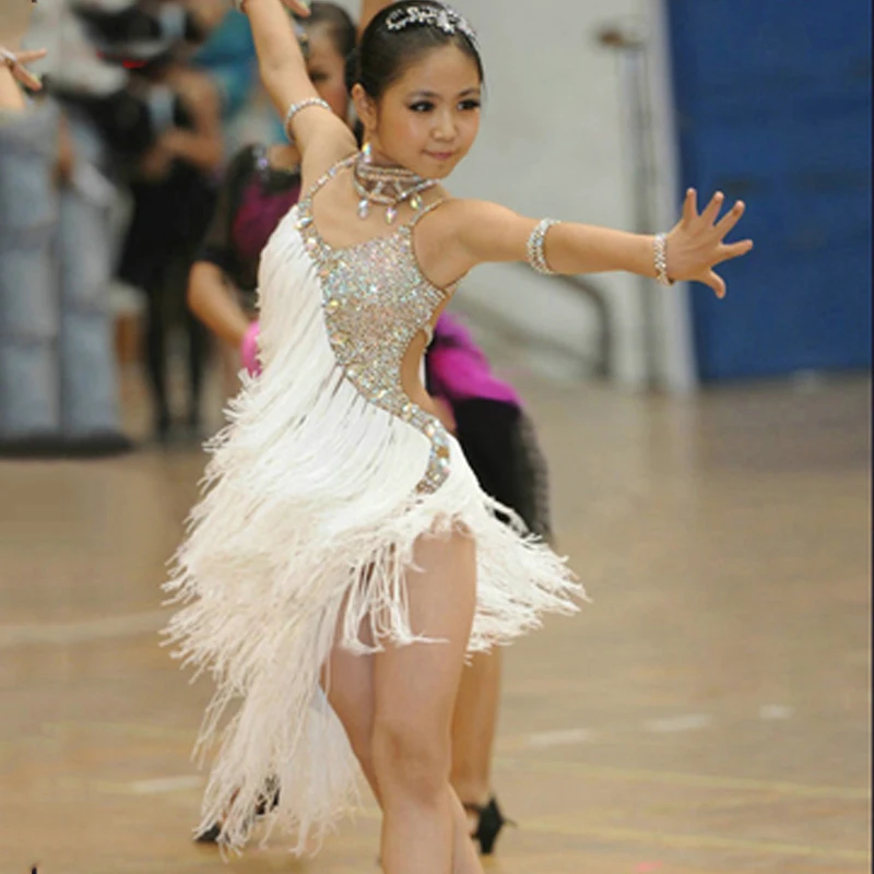 Детское платье для латиноамериканских танцев с бахромой | Тематическая одежда и