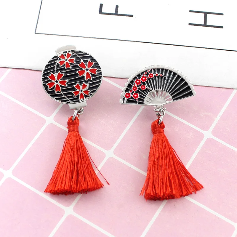 Модная металлическая эмалированная брошь в стиле ретро с подвеской виде