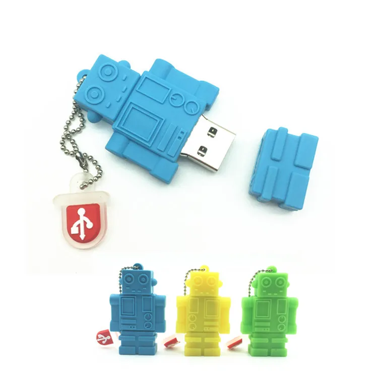Лидер продаж 2018 флеш накопитель в форме мультяшного робота рыбы USB 4 ГБ 8 16 32 64