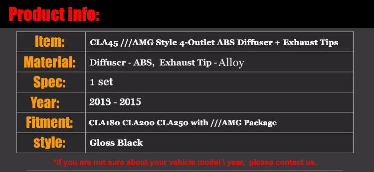 Для Mercedes CLA W117 C117 X117 Posterior губ распылитель абс + 4 выходный сплав выхлопной