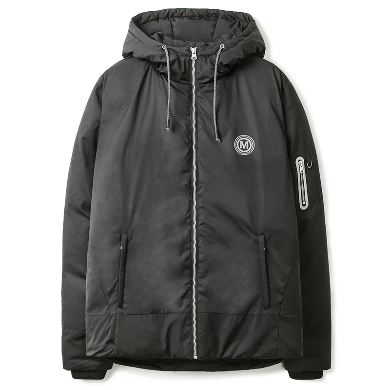 Markless зимний теплый пуховик Мужская брендовая одежда модная повседневная черная