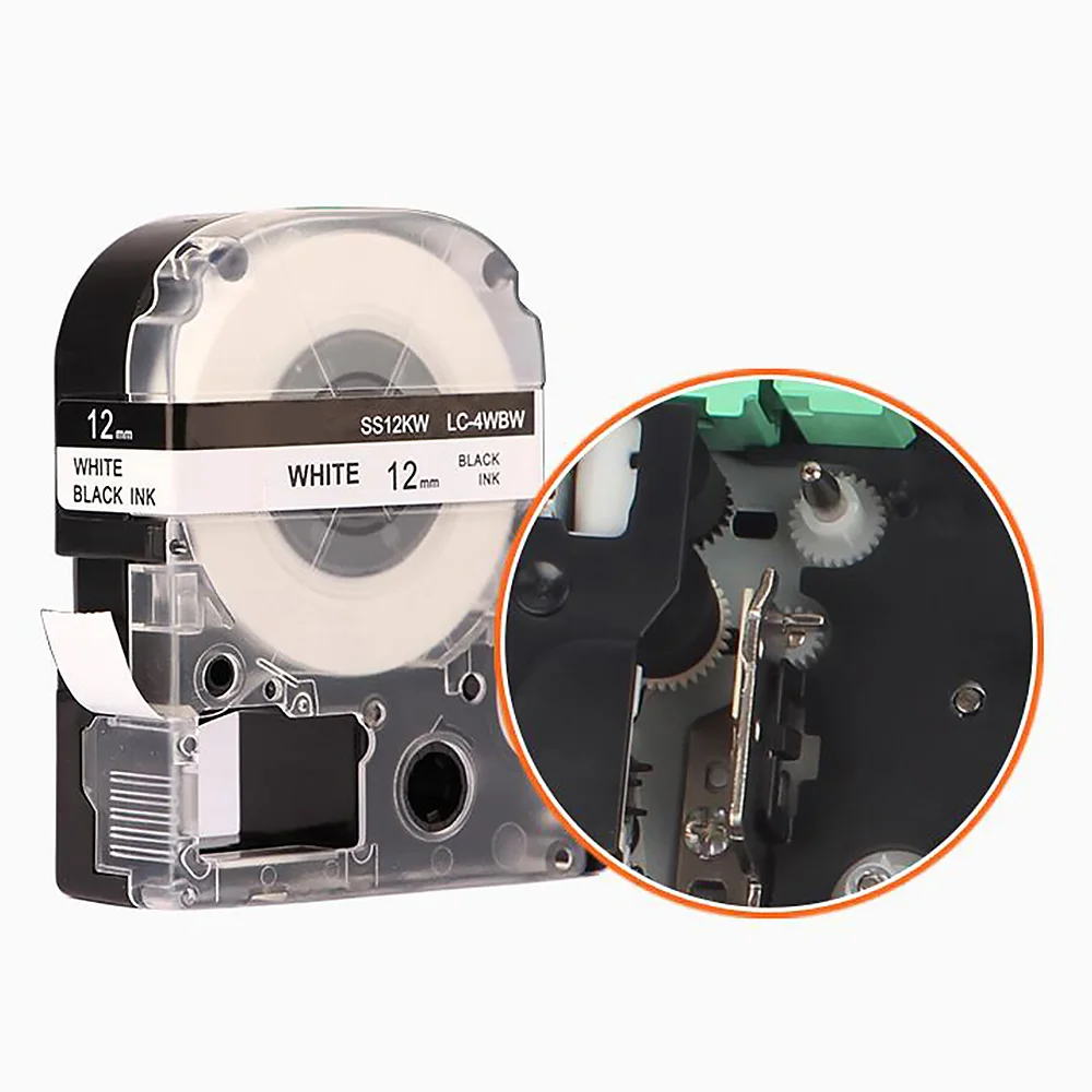 5 упаковок лент для Epson LW 300 400 500 600 черный на белом 24 фута (8 м) длина 12 мм 1/2 дюйма|label